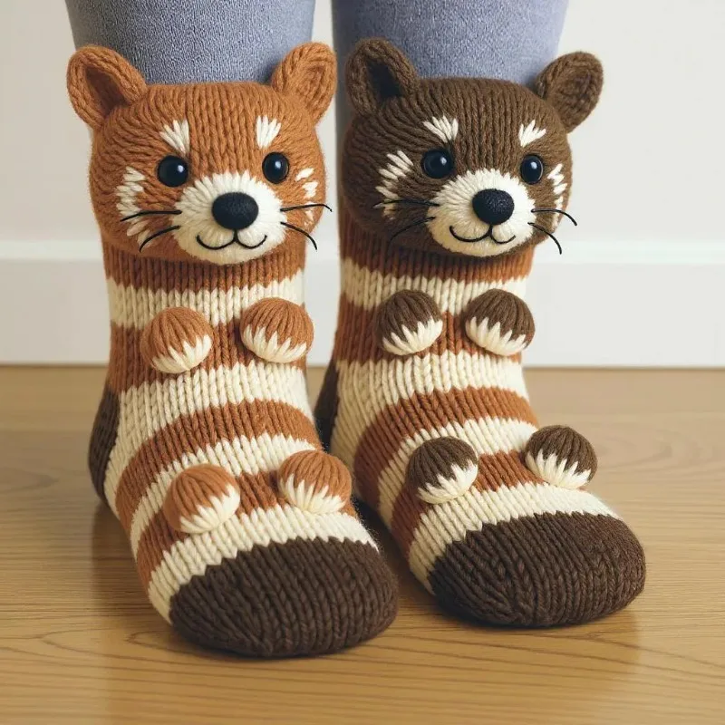 New 3D Knit Animal Socks Double Layer Warm Funny Socks Hand Crocheted Breathable Middle Tube Socks Christmas Gifts Warm socks
New 3D Knit Animal Socks Double Layer Warm Funny Socks Hand Crocheted Breathable Middle Tube Socks Christmas Gifts Warm socks