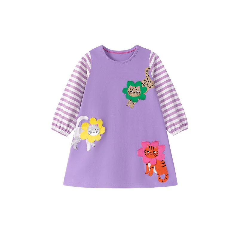 2025 New Long Sleeve Purple Little Lion Stripe Cute Cartoon Color Printing Cotton Casual Girl Beautiful and Comfortable Dress
2025 New Long Sleeve Purple Little Lion Stripe Cute Cartoon Color Printing Cotton Casual Girl Beautiful and Comfortable Dress