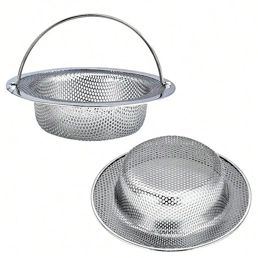 2-Piece Kitchen Sink Strainer Set With Handle, Premium Stainless Steel Material. Rust-Resistant And Dishwasher
2-Piece Kitchen Sink Strainer Set With Handle, Premium Stainless Steel Material. Rust-Resistant And Dishwasher