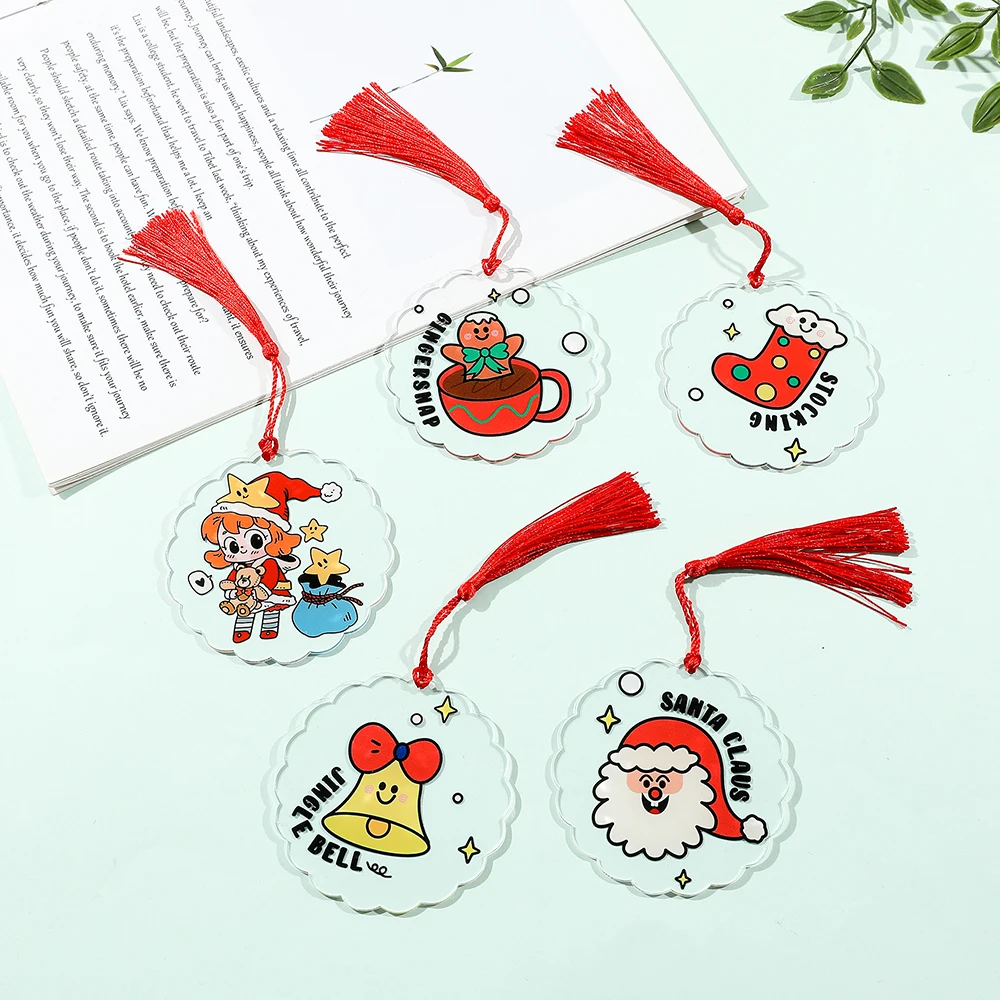 Santa & Tree Acrylic Bookmark with Tassel, Stocking Stuffer Gift for Book Lovers, Christmas Eve Theme Christmas Birthday Holiday 
Santa & Tree Acrylic Bookmark with Tassel, Stocking Stuffer Gift for Book Lovers, Christmas Eve Theme Christmas Birthday Holiday
