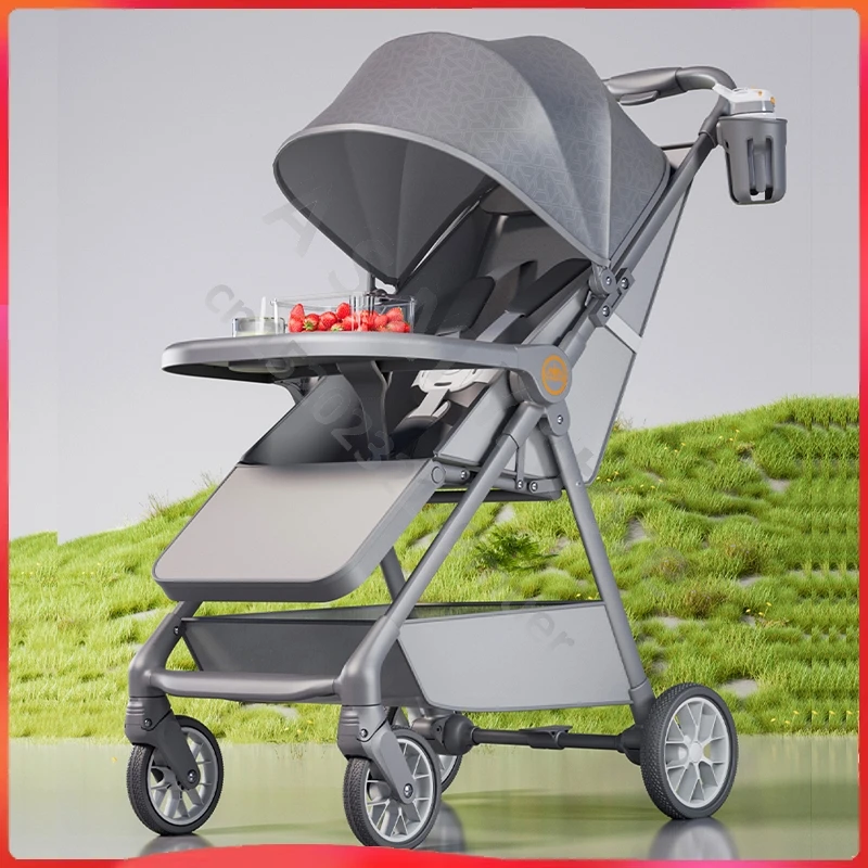 High landscape one click collection baby stroller, can be lying or sitting, can be used as a baby dining chair
High landscape one click collection baby stroller, can be lying or sitting, can be used as a baby dining chair