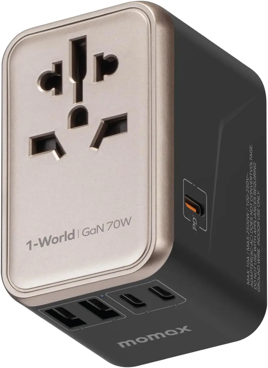Universal Travel Pter, 70W Gan International Power Pter With Uk,Eu,Au,Us Plugs, 3Usb-C Pd & 2Usb-A Qc Worldwide Travel Plug
Universal Travel Pter, 70W Gan International Power Pter With Uk,Eu,Au,Us Plugs, 3Usb-C Pd & 2Usb-A Qc Worldwide Travel Plug