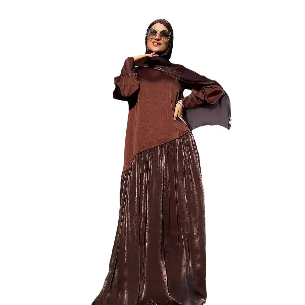 2024 New Fashion Middle East Dubai Long Sleeve Top Splicing Dress Women's Long Robes
2024 New Fashion Middle East Dubai Long Sleeve Top Splicing Dress Women's Long Robes