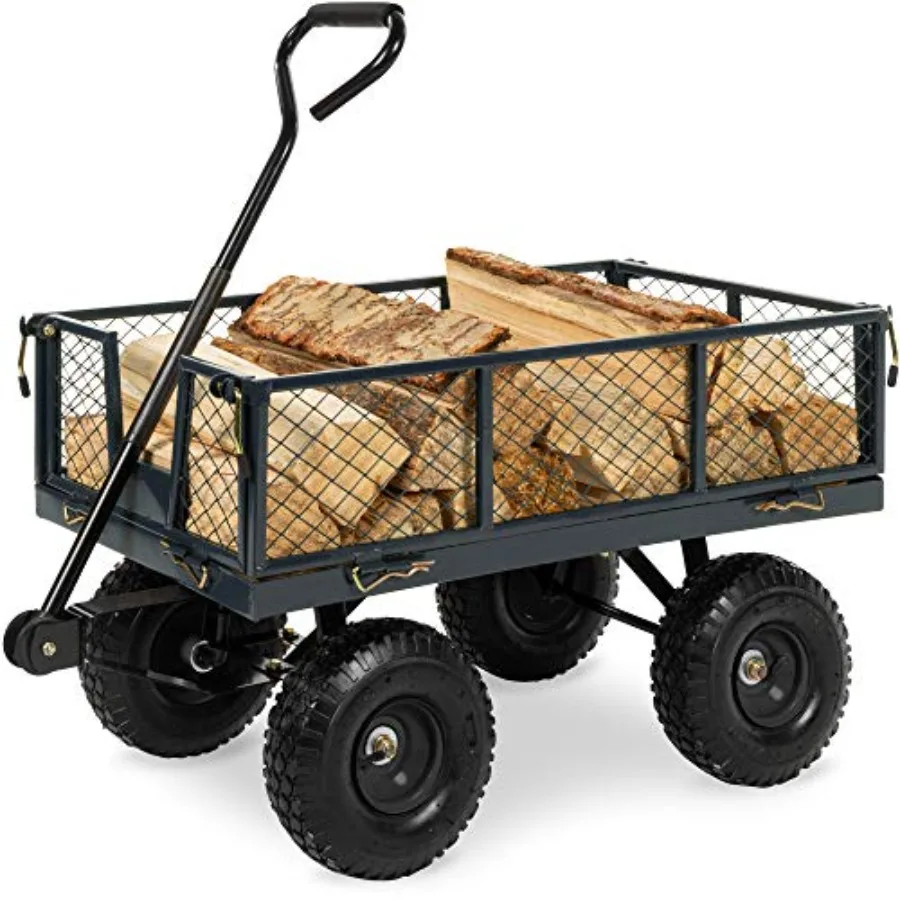 Utility garden cart wagon for lawn and yard use: heavy-duty steel construction, black finish, 400lb weight capacity, removable
Utility garden cart wagon for lawn and yard use: heavy-duty steel construction, black finish, 400lb weight capacity, removable