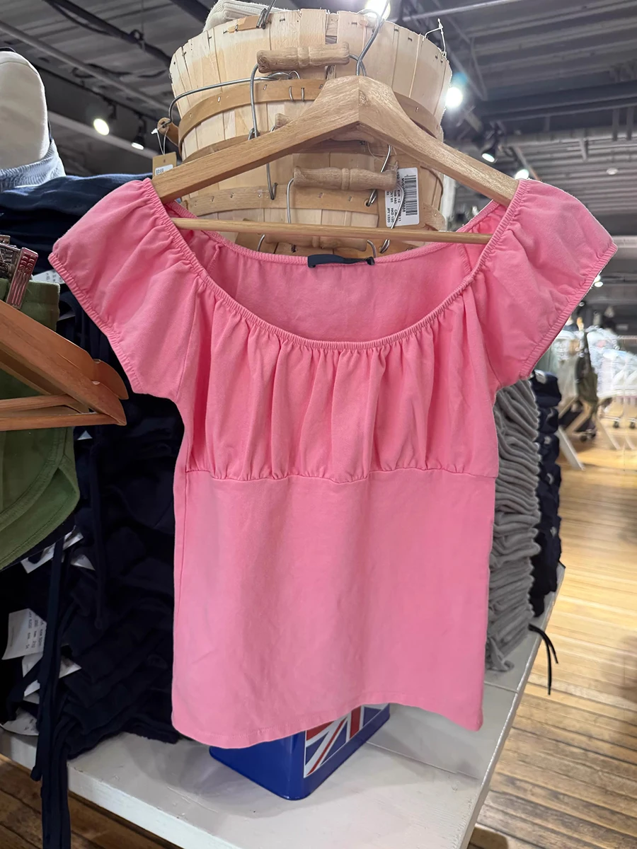 New Pink Folds Slim T-shirt Women Summer Sexy Square Collar Cotton Short Sleeve Tees Vintage Solid Sweet Ballet Tshirt Y2k Tops
New Pink Folds Slim T-shirt Women Summer Sexy Square Collar Cotton Short Sleeve Tees Vintage Solid Sweet Ballet Tshirt Y2k Tops