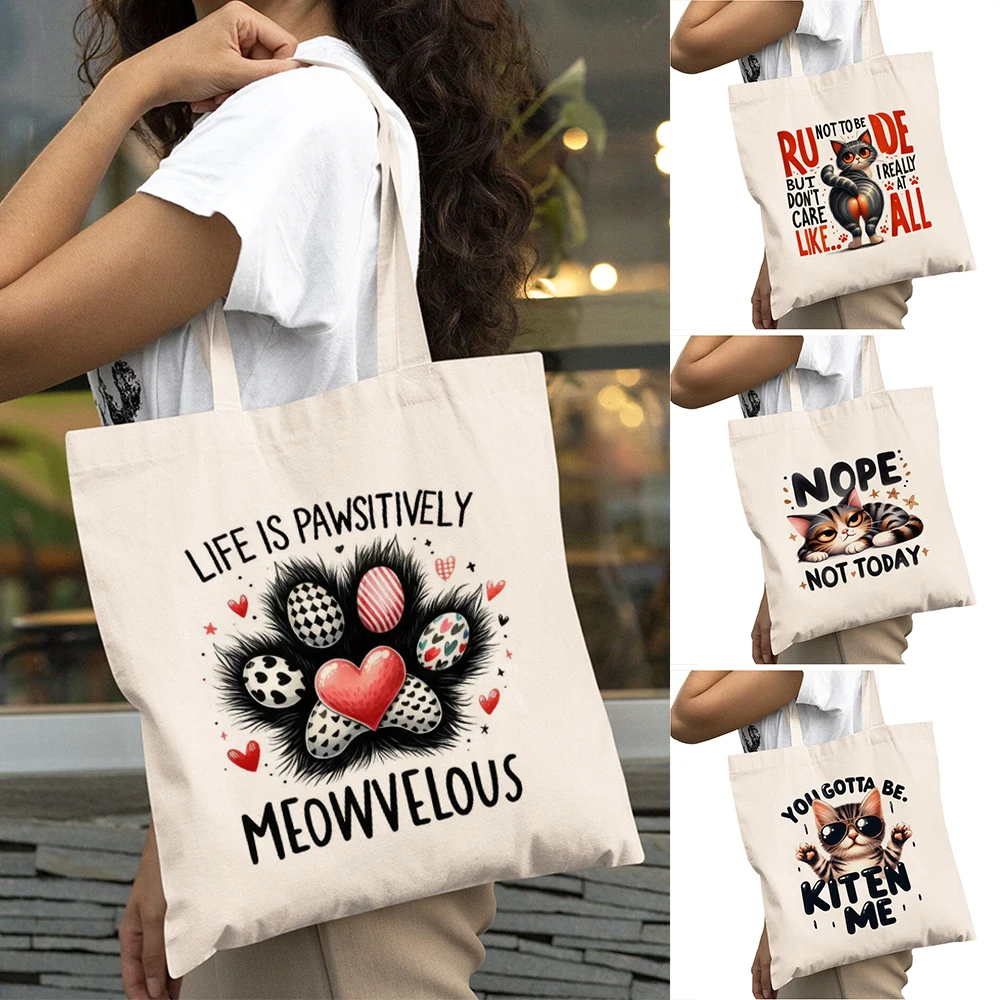 Cute Cat Pattern Lady Shopper Bag Double Print Funny Cats Women Daily Use Shoulder Handbag Large Capacity Girl Shopping Bag
Cute Cat Pattern Lady Shopper Bag Double Print Funny Cats Women Daily Use Shoulder Handbag Large Capacity Girl Shopping Bag