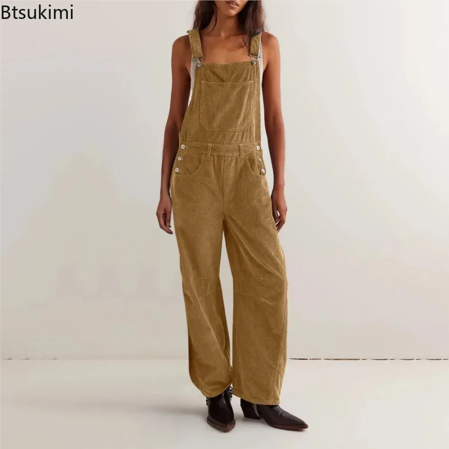 New 2026 Women's Corduroy Jumpsuit Retro Fashion Suspenders Casual Loose Pocket Workwear Spring Autumn Streetwear Female Rompers
New 2026 Women's Corduroy Jumpsuit Retro Fashion Suspenders Casual Loose Pocket Workwear Spring Autumn Streetwear Female Rompers