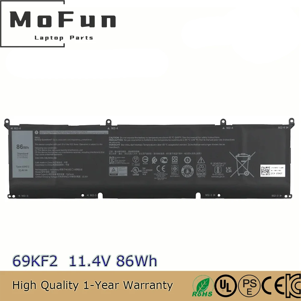 Новый оригинальный аккумулятор для ноутбука 69KF2 11,4 В 86 Втч для Dell Alienware M15 M17 R3 P45E 2020 XPS 15 9500 G15 5510 5511 5520
Новый оригинальный аккумулятор для ноутбука 69KF2 11,4 В 86 Втч для Dell Alienware M15 M17 R3 P45E 2020 XPS 15 9500 G15 5510 5511 5520