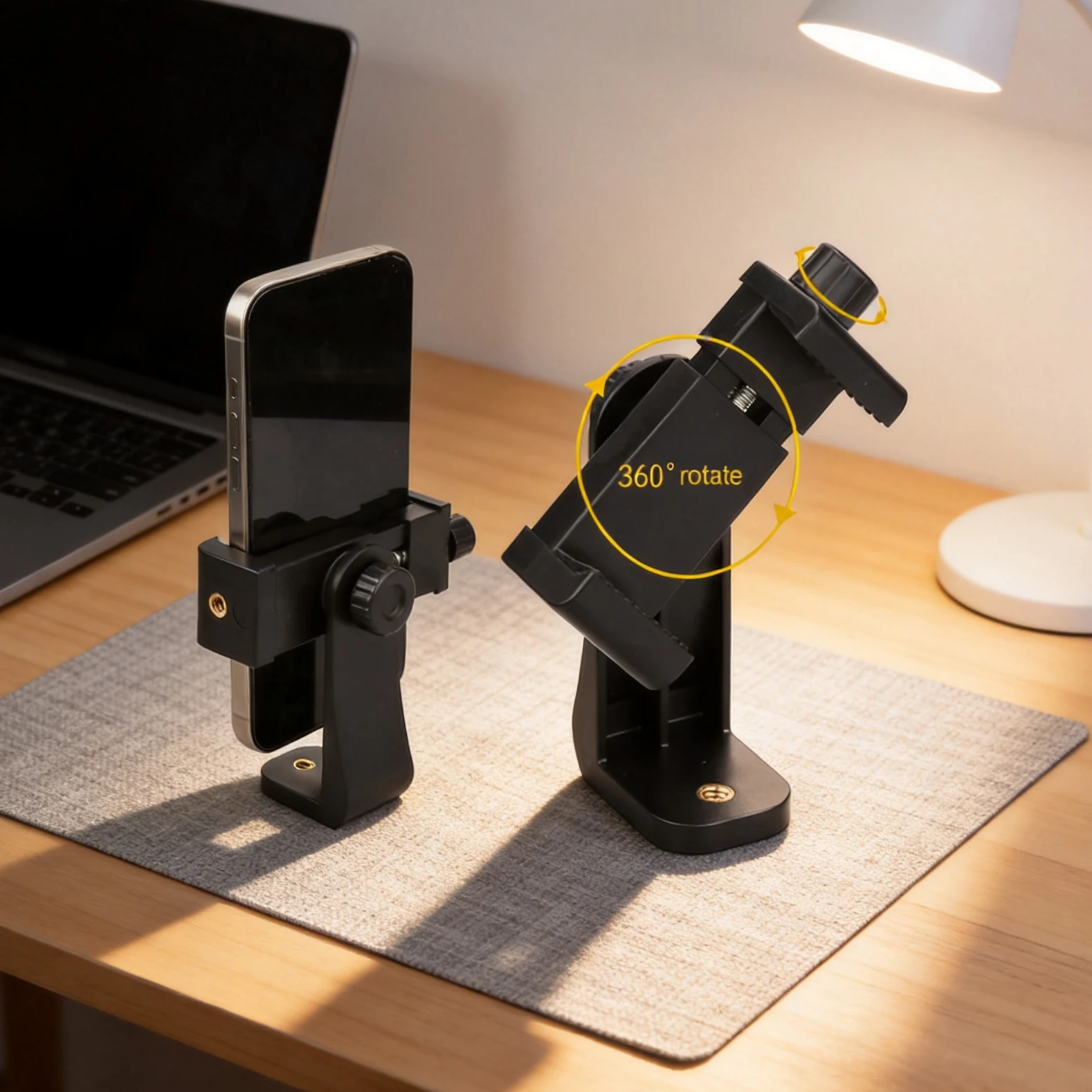 360° Rotatable Universal Phone Clip 1/4 Inch Screw Tripod Mount Adapter Cell Phone Holder Bracket for iPhone Huawei Smartphone
360° Rotatable Universal Phone Clip 1/4 Inch Screw Tripod Mount Adapter Cell Phone Holder Bracket for iPhone Huawei Smartphone