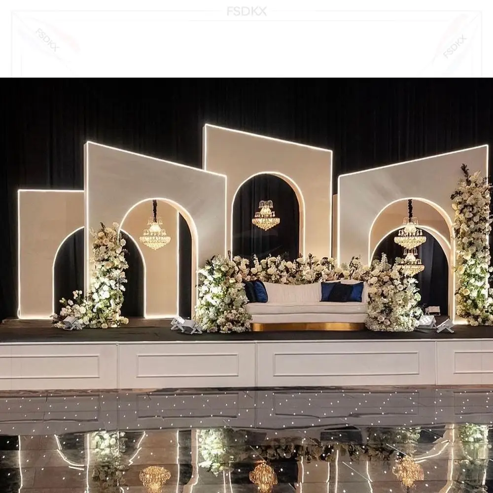 FSDKX Customized Pure White 3D Background Wedding Stage Backdrop Arch PVC Wedding Decor Ripple Backdrop Stand
FSDKX Customized Pure White 3D Background Wedding Stage Backdrop Arch PVC Wedding Decor Ripple Backdrop Stand