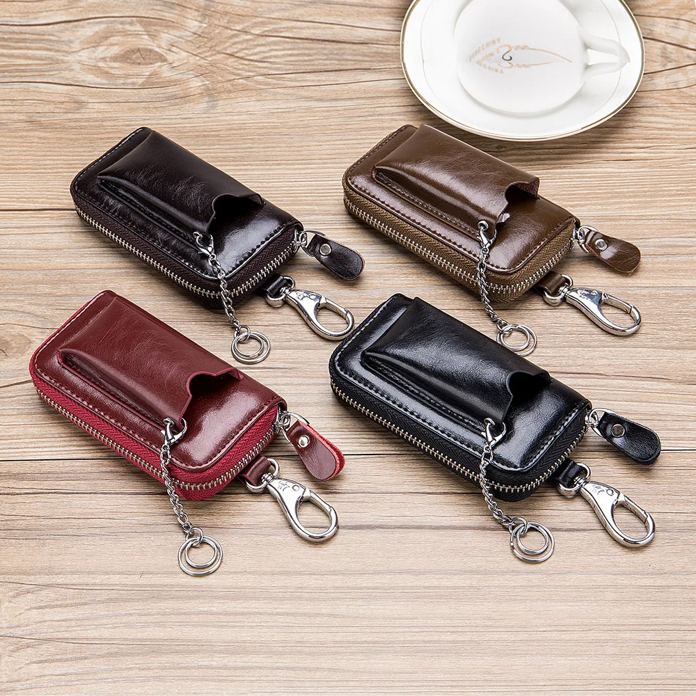 New Genuine Leather Men Key Wallet Male Car Key Bag Keys Holder Key Case Double Zipper Organizer Small Wallets
New Genuine Leather Men Key Wallet Male Car Key Bag Keys Holder Key Case Double Zipper Organizer Small Wallets