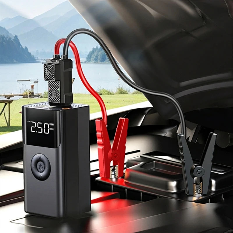 12V Car Jump Starter with Air Compressor Peak 600A Auto Battery Booster Air Pump Portable Power Bank Tire Inflator LED Lighting
12V Car Jump Starter with Air Compressor Peak 600A Auto Battery Booster Air Pump Portable Power Bank Tire Inflator LED Lighting