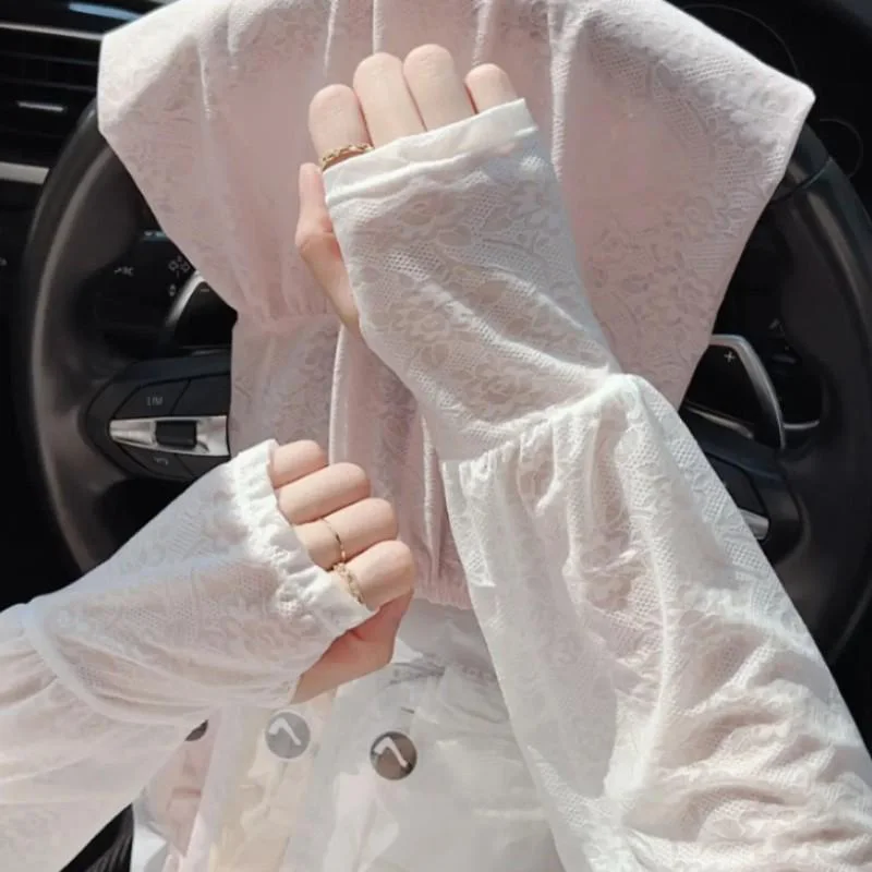 Summer Lace Ice Sleeves Thin Printed Sun Protection Arm Sleeves Loose Fingerless Long Gloves Women's Driving Cycling Arm Cover
Summer Lace Ice Sleeves Thin Printed Sun Protection Arm Sleeves Loose Fingerless Long Gloves Women's Driving Cycling Arm Cover