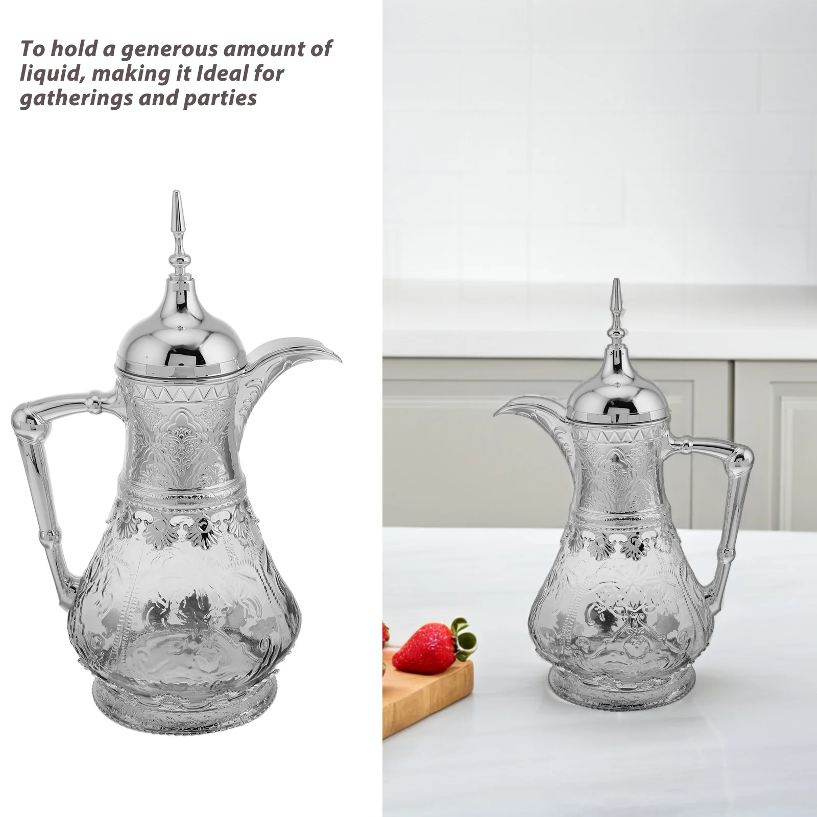 Large Capacity Middle Eastern Style Glass Water Pitcher Cold Beverage Jug Heat Cold Resistant Elegant Kitchen Decor
Large Capacity Middle Eastern Style Glass Water Pitcher Cold Beverage Jug Heat Cold Resistant Elegant Kitchen Decor