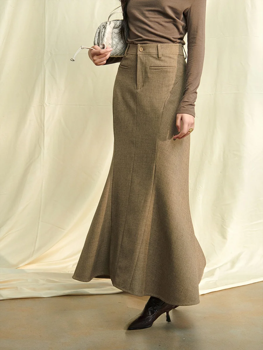 Kiki Commute High Waist Slimming Khaki Suit Skirt Fish Tail Midi Skirt Long Women Spring Pure Color Polyester Viscose Spandex
Kiki Commute High Waist Slimming Khaki Suit Skirt Fish Tail Midi Skirt Long Women Spring Pure Color Polyester Viscose Spandex