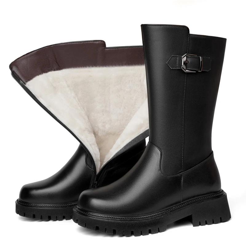 DIMANYU Winter boots Ladies Genuine Leather New Natural Wool Platform Women Middle Boots Anti Slip Large Size Women Snow Boots
DIMANYU Winter boots Ladies Genuine Leather New Natural Wool Platform Women Middle Boots Anti Slip Large Size Women Snow Boots