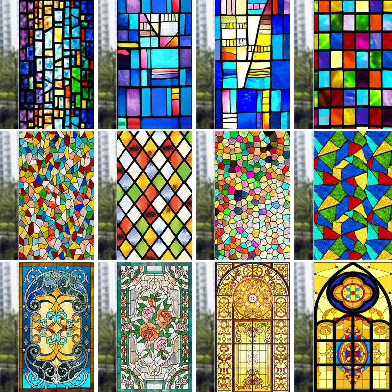 Church Glass Sticker Color Film Transparent Opaque European Bathroom Bathroom Balcony Window Sunshade Window Paper 
Church Glass Sticker Color Film Transparent Opaque European Bathroom Bathroom Balcony Window Sunshade Window Paper