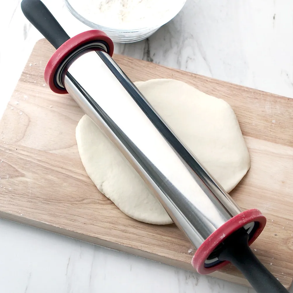 Large Stainless Steel Rolling Pin 11 Inches Adjustable Thickness Rings Non Stick Dough Roller Baking Fondant Pastry Cookie Tool
Large Stainless Steel Rolling Pin 11 Inches Adjustable Thickness Rings Non Stick Dough Roller Baking Fondant Pastry Cookie Tool