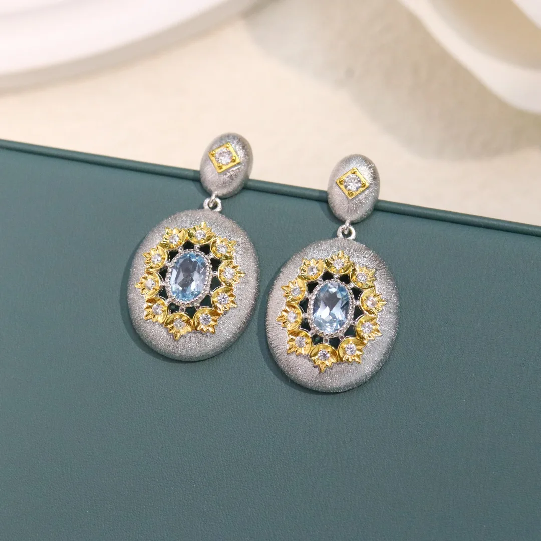 HT25 Fine Jewelry Solid 925 Sterling Silver Natural White Topaz Gemstones Earrings for Women Fine Presents
HT25 Fine Jewelry Solid 925 Sterling Silver Natural White Topaz Gemstones Earrings for Women Fine Presents