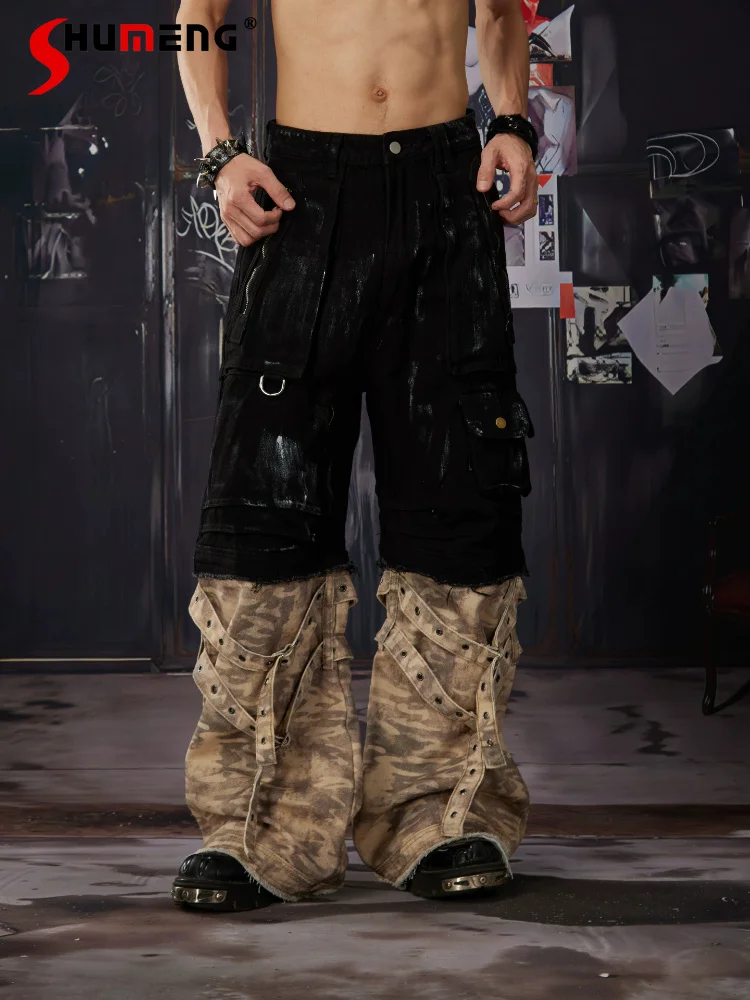 Fashion Multi-pocket Tooling Denim Pants Men's 2026 Summer Zipper Color Matching Stylish Jeans Fashion Handsome Denim Trousers
Fashion Multi-pocket Tooling Denim Pants Men's 2026 Summer Zipper Color Matching Stylish Jeans Fashion Handsome Denim Trousers