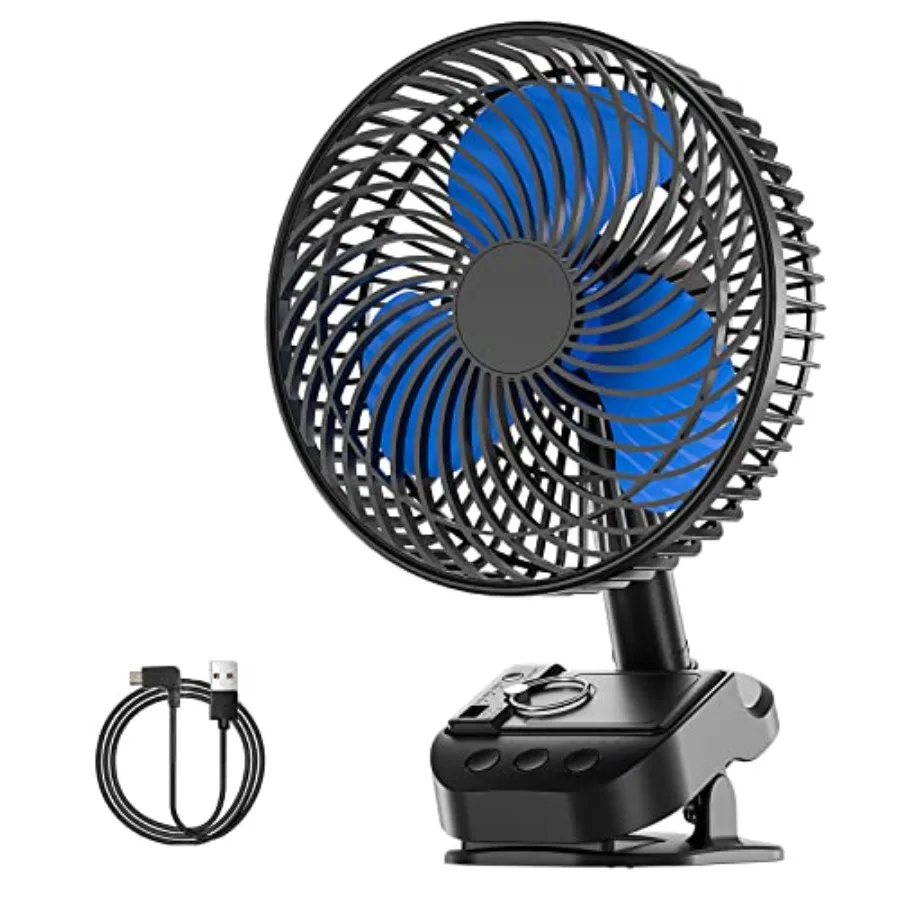 4 in1 USB Fan 8" Clip Fan 10000mAh Rechargeable Table Fan 5 Speeds Battery Operated Fan 45°/90° Automatic Rotation 3 Time Setti
4 in1 USB Fan 8" Clip Fan 10000mAh Rechargeable Table Fan 5 Speeds Battery Operated Fan 45°/90° Automatic Rotation 3 Time Setti