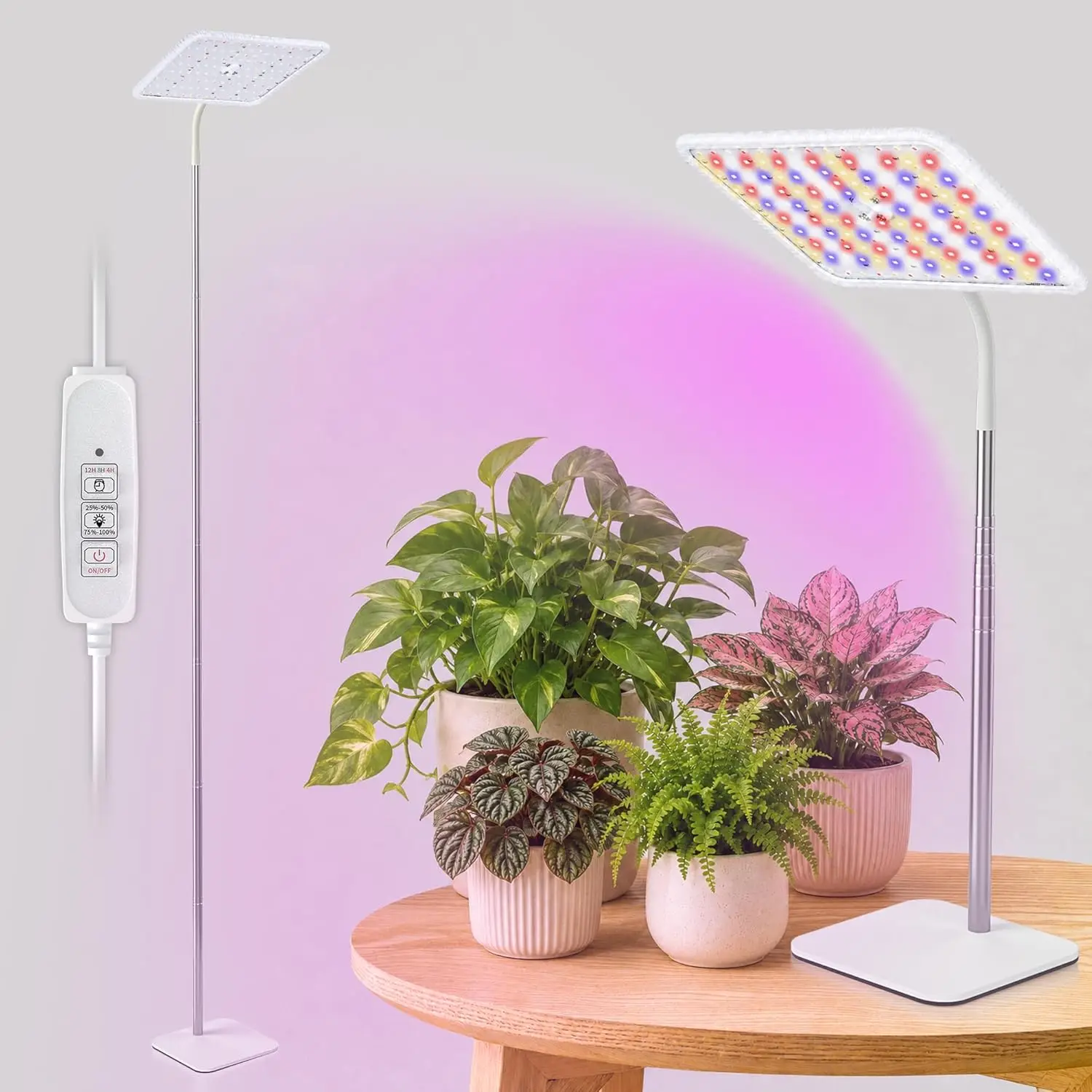 BESTVA 18W Grow Lights for Indoor Plants with Stand, Full Spectrum LED Plant Light for Indoor Plants,12-59 Inches Height Adjustable Growing Lamp with Auto On/Off Timer 4H/8H/12H, 4 Dimmable Brightnes
BESTVA 18W Grow Lights for Indoor Plants with Stand, Full Spectrum LED Plant Light for Indoor Plants,12-59 Inches Height Adjustable Growing Lamp with Auto On/Off Timer 4H/8H/12H, 4 Dimmable Brightnes