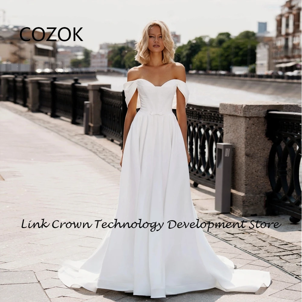 COZOK Off Shoulder Wedding Dresses for Women White Strapless Bridal Gowns with Pleat 2024 Summer Satin Robe De Mariée Zipper
COZOK Off Shoulder Wedding Dresses for Women White Strapless Bridal Gowns with Pleat 2024 Summer Satin Robe De Mariée Zipper