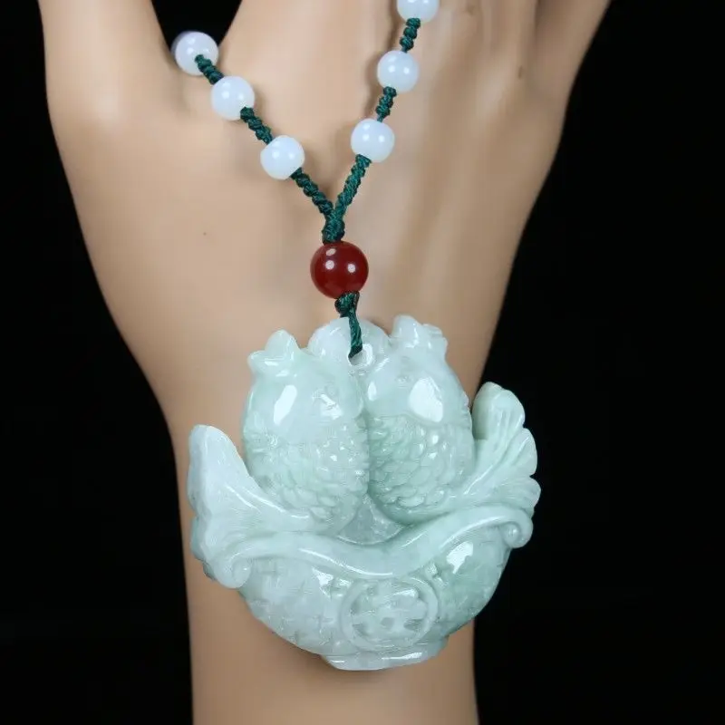 Emerald Pisces Safety Pendant Double Sided Craft Men's and Women's Necklace Jade Pendant Pendant
Emerald Pisces Safety Pendant Double Sided Craft Men's and Women's Necklace Jade Pendant Pendant