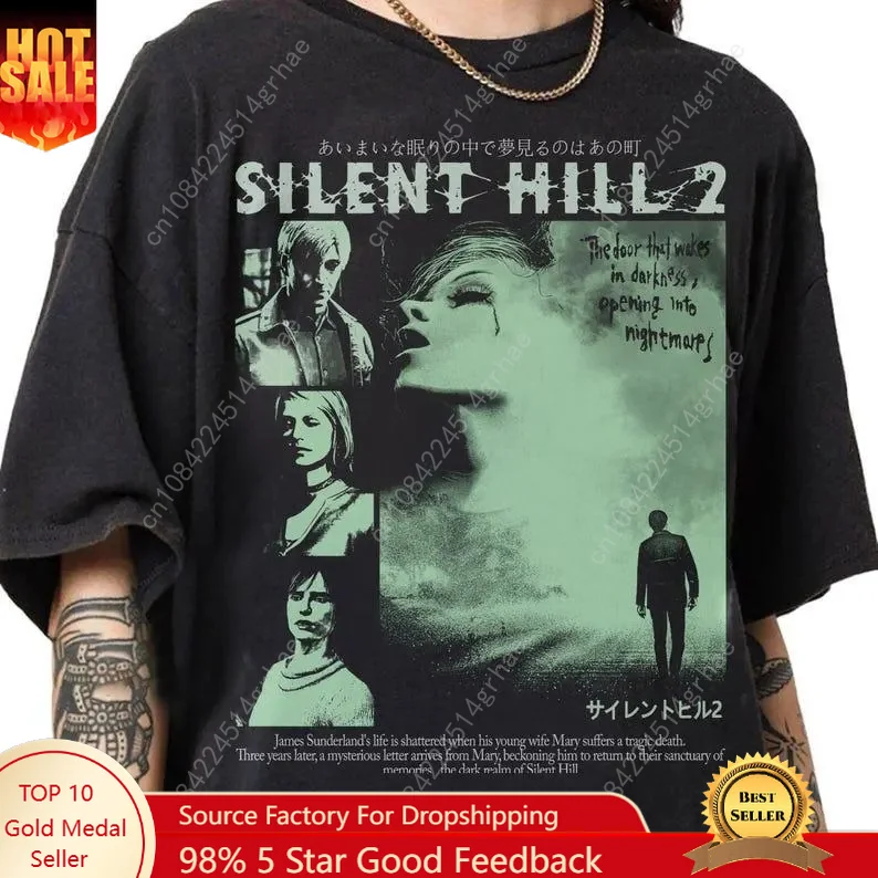 90s Retro Pirated Style Silent Hill 2 T-shirt, Casual and Fashionable Men's and Women's Printed T-shirt
90s Retro Pirated Style Silent Hill 2 T-shirt, Casual and Fashionable Men's and Women's Printed T-shirt