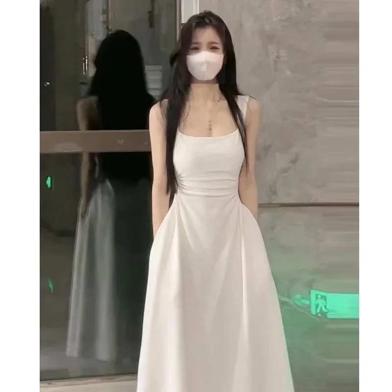 Elegant White Black Long Dress For Women Summer Sleeveless Spaghetti Strap Pockets Slim Vestidos Evening Party Dresses
Elegant White Black Long Dress For Women Summer Sleeveless Spaghetti Strap Pockets Slim Vestidos Evening Party Dresses