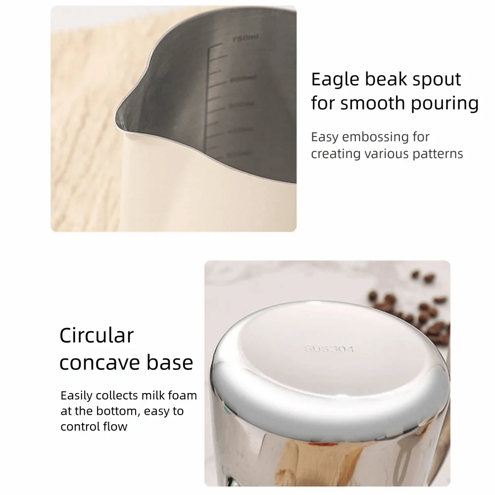 Stainless Steel Milk Frothing Pitcher Long Rounded Spout Clear Scale Latte Art Jug V-Mouth Design No-drip
Stainless Steel Milk Frothing Pitcher Long Rounded Spout Clear Scale Latte Art Jug V-Mouth Design No-drip