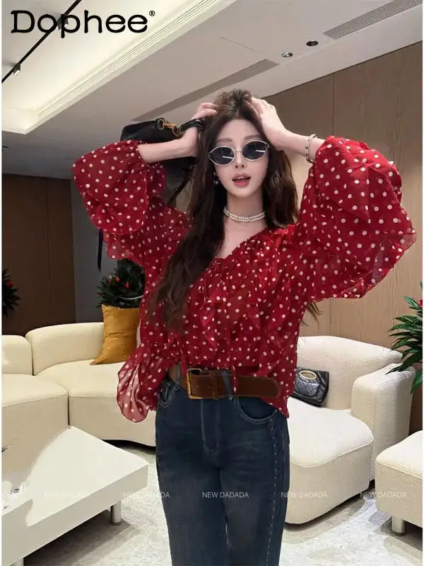 French-style Polka Dot Shirt for Women 2026 Spring New Elegant Slimming Commuting and Casual Wear Versatile Top
French-style Polka Dot Shirt for Women 2026 Spring New Elegant Slimming Commuting and Casual Wear Versatile Top