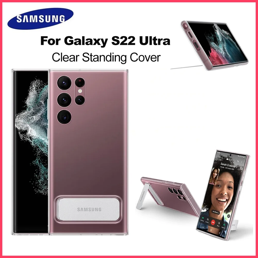 Original Clear Standing Cover for Samsung Galaxy S22 Ultra S22Ultra Clear Standing Transparent Protective Case EF-JS908
Original Clear Standing Cover for Samsung Galaxy S22 Ultra S22Ultra Clear Standing Transparent Protective Case EF-JS908