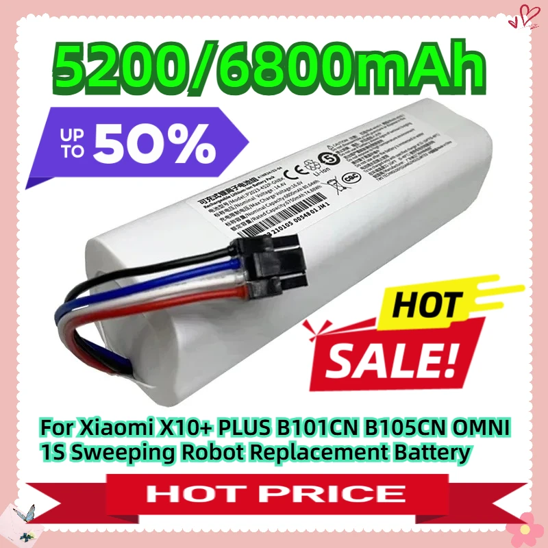 For Xiaomi X10+ PLUS B101CN B105CN OMNI 1S Sweeping Robot Replacement Battery
For Xiaomi X10+ PLUS B101CN B105CN OMNI 1S Sweeping Robot Replacement Battery