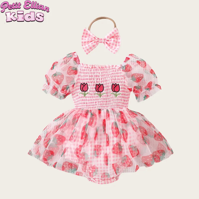 0 - 2 Y Baby Girls Cotton Fruit Embroidery Print Mesh Romper Dress for Adorable Kids Summer Bodysuit for Newborn
0 - 2 Y Baby Girls Cotton Fruit Embroidery Print Mesh Romper Dress for Adorable Kids Summer Bodysuit for Newborn