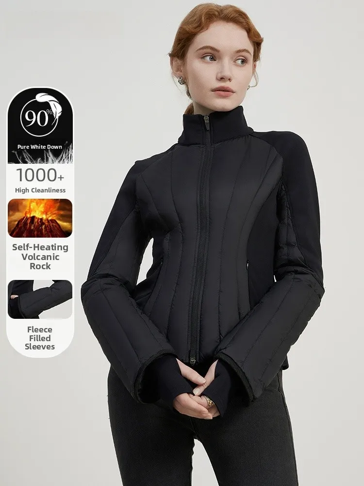 Lightweight Goose down Puffer Jacket Women's Slim Fit Waist Cinching Stand Collar Autumn Winter Skiing Suit Windproof Outdoor
Lightweight Goose down Puffer Jacket Women's Slim Fit Waist Cinching Stand Collar Autumn Winter Skiing Suit Windproof Outdoor
