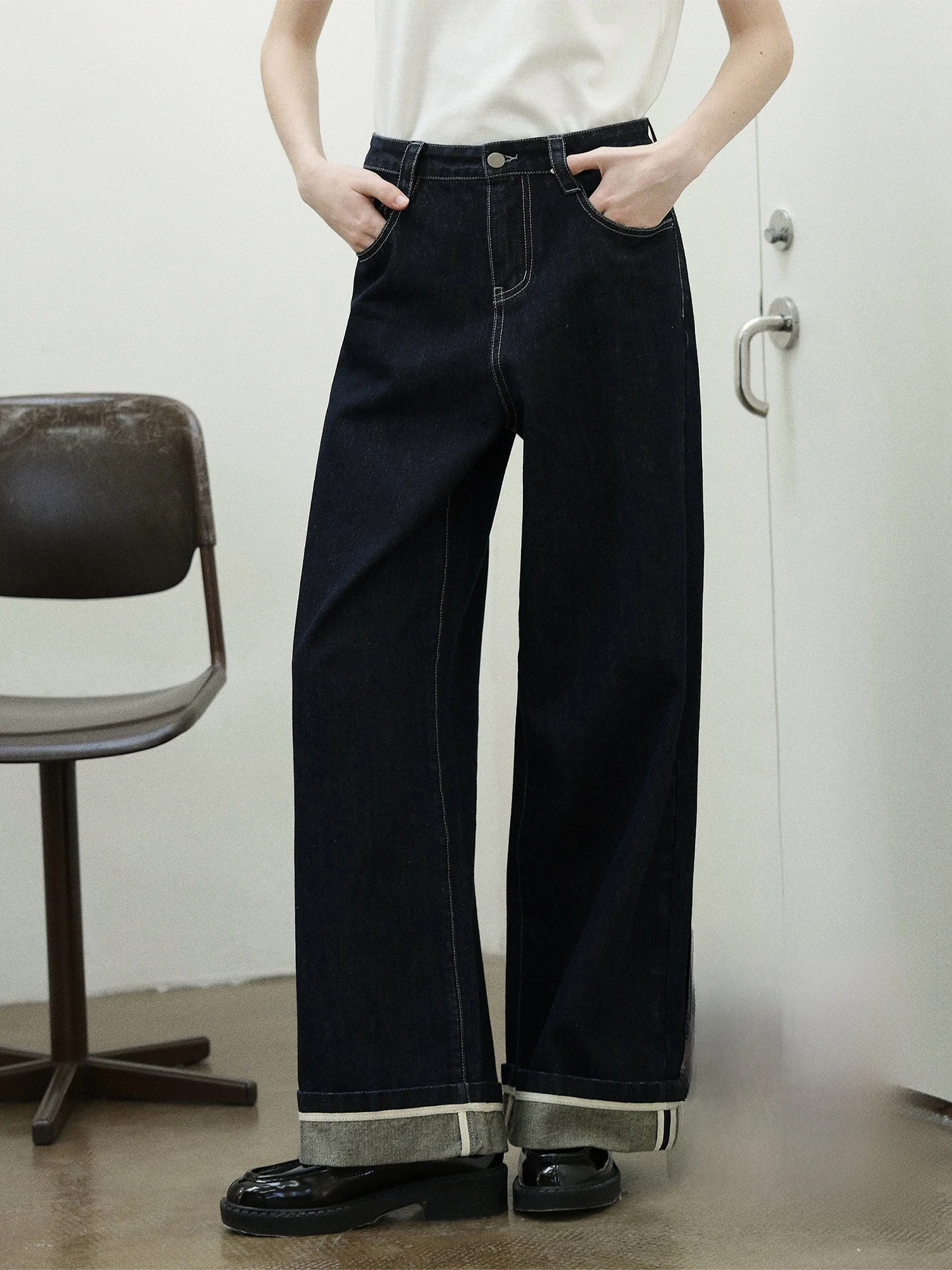 Enroute Loose mid High Waist Sand Wash Straight Leg Cuffed Jeans Women's Loose Fit Straight Leg Jeans Casual Cotton
Enroute Loose mid High Waist Sand Wash Straight Leg Cuffed Jeans Women's Loose Fit Straight Leg Jeans Casual Cotton