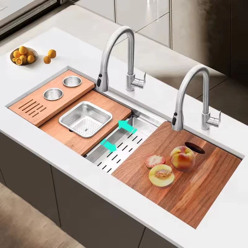 Modern practical intelligent 304 stainless steel kitchen sink with multiple functions
Modern practical intelligent 304 stainless steel kitchen sink with multiple functions
