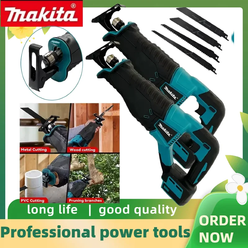 Makita 18V Cordless Reciprocating Saw Brushless Electric Cutting Machine Portable Power Tool Equipped with 4 Pieces Saw Blades
Makita 18V Cordless Reciprocating Saw Brushless Electric Cutting Machine Portable Power Tool Equipped with 4 Pieces Saw Blades