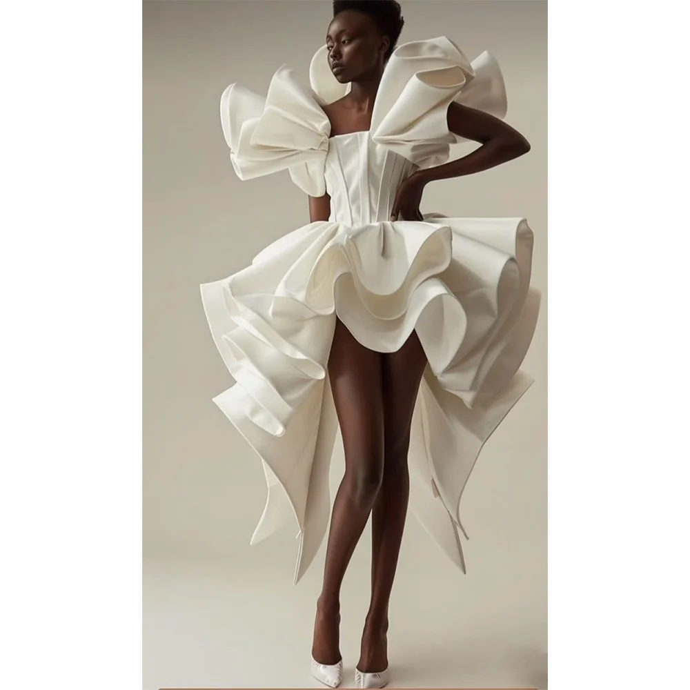 White Satin Irregular Skirt High/Low Sexy Prom Dresses Short Sleeves Ankle Length Bar Mitzvah Graduation Ceremony Party Dress
White Satin Irregular Skirt High/Low Sexy Prom Dresses Short Sleeves Ankle Length Bar Mitzvah Graduation Ceremony Party Dress