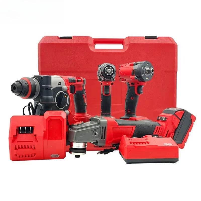 Brushless Replica Milwaukee Red Cordless 4 In 1 Jobsite Tool Set Power Wrench Drill Angle Grinder Hammer Machine Power Tool Set
Brushless Replica Milwaukee Red Cordless 4 In 1 Jobsite Tool Set Power Wrench Drill Angle Grinder Hammer Machine Power Tool Set