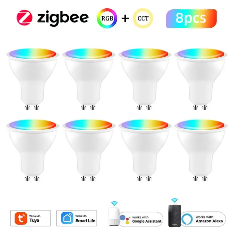 Tuya Zigbee Smart GU10 Light Bulb RGB+CCT 100-240V 5W Dimmable LED Light Bulb Voice Control work with Alexa Google Home Alice
Tuya Zigbee Smart GU10 Light Bulb RGB+CCT 100-240V 5W Dimmable LED Light Bulb Voice Control work with Alexa Google Home Alice