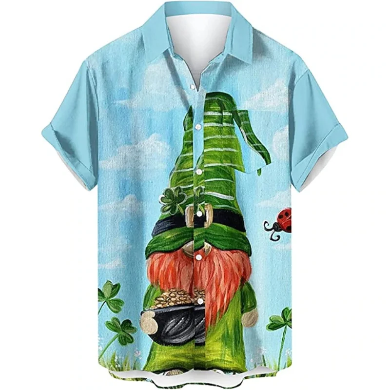 Мужская гавайская рубашка с дизайном ко Дню Святого Патрика, летняя, с коротким рукавом, с клевером, на пуговицах, пляжная одежда
Мужская гавайская рубашка с дизайном ко Дню Святого Патрика, летняя, с коротким рукавом, с клевером, на пуговицах, пляжная одежда