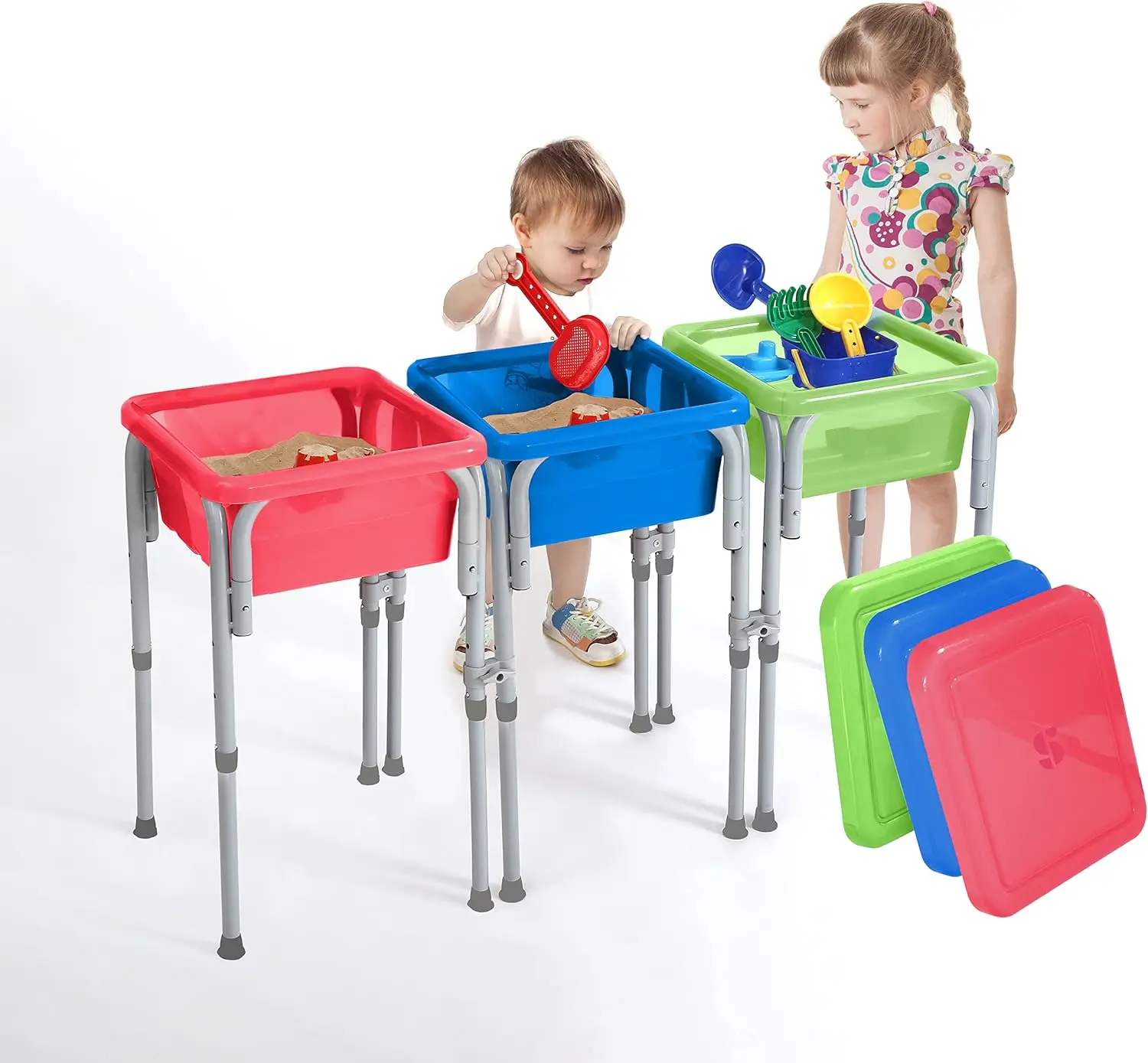 Kids Sensory Activity Table with Adjustable Height, 3 Buckets & Beach Toys for Water, Sand & STEM Play
Kids Sensory Activity Table with Adjustable Height, 3 Buckets & Beach Toys for Water, Sand & STEM Play