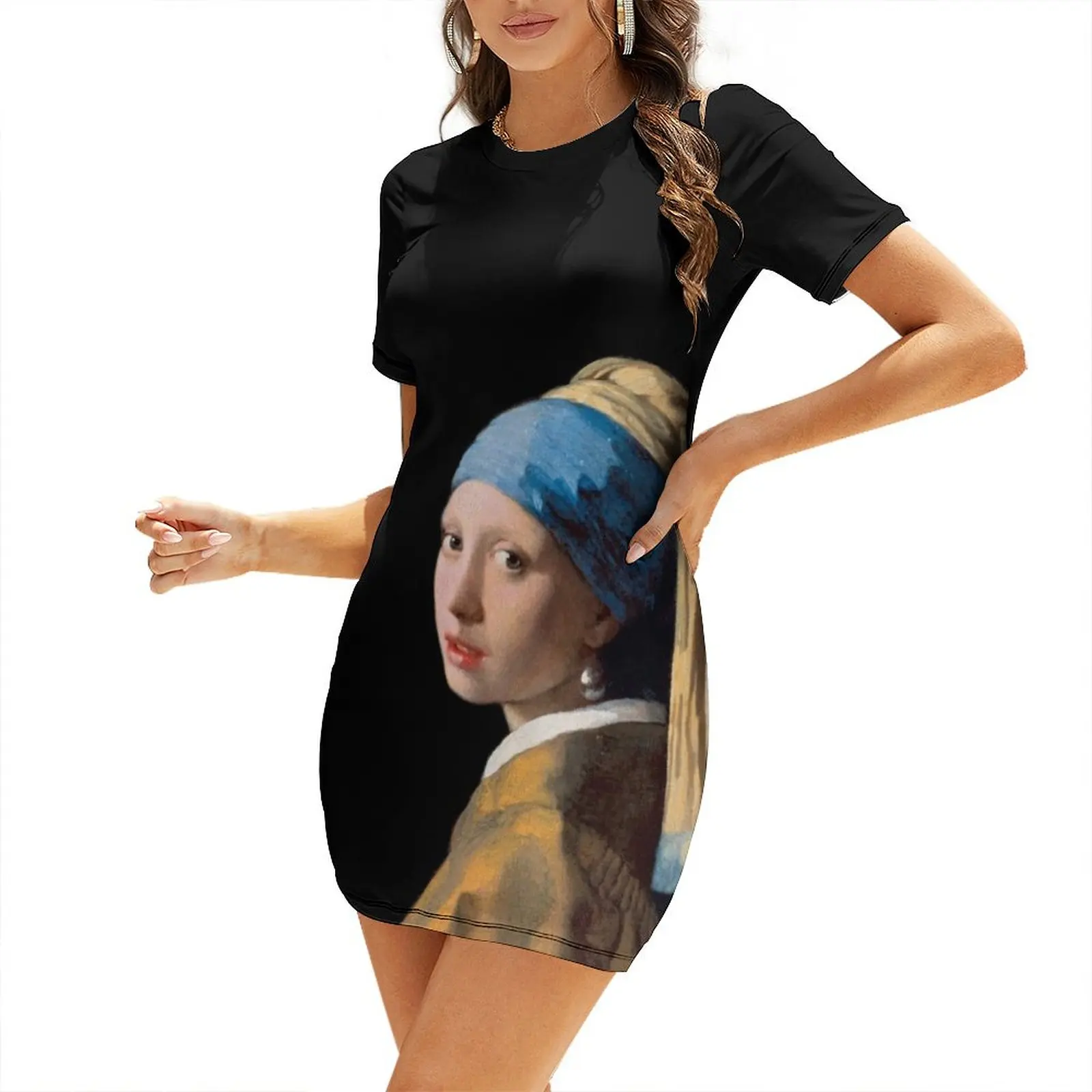 Girl with a Pearl Earring Short-Sleeved Dress dresses for woman luxury woman party dress women formal occasion dresses
Girl with a Pearl Earring Short-Sleeved Dress dresses for woman luxury woman party dress women formal occasion dresses