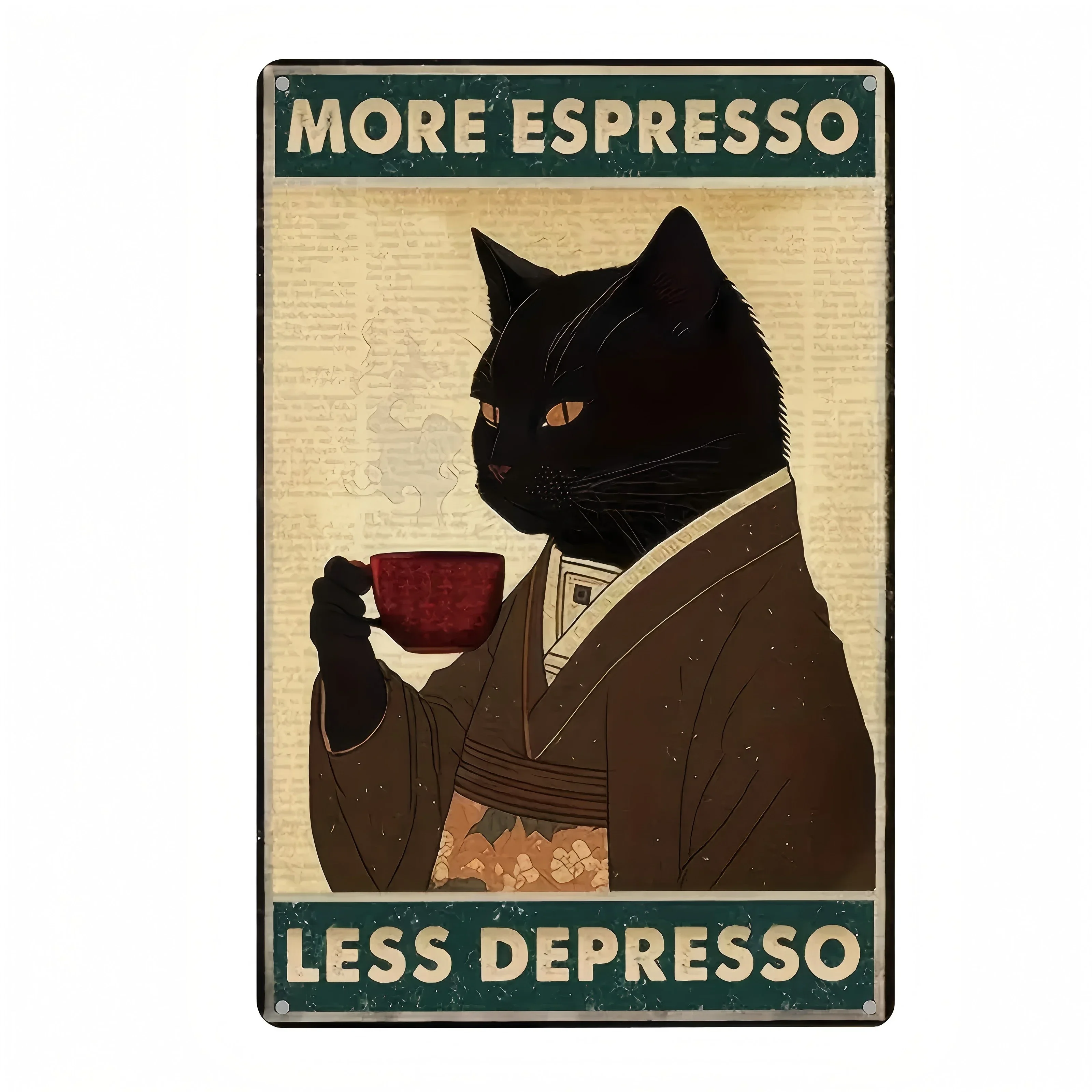 Retro Metal Tin Sign 8 X 12 Inch,More Espresso Less Depresso Poster Drinking Poster Coffee Lover Gift Funny Black Cat Wall Art
Retro Metal Tin Sign 8 X 12 Inch,More Espresso Less Depresso Poster Drinking Poster Coffee Lover Gift Funny Black Cat Wall Art