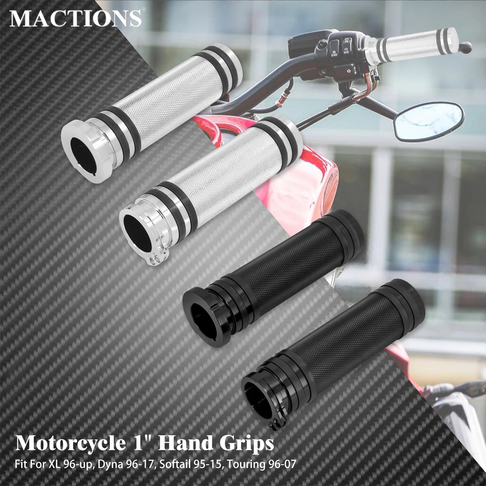 Motorcycle Handlebar Hand Grips Universal 1'' Handle Bar CNC For Harley Touring Road King Dyna Softail Custom VRSC XL1996-2007
Motorcycle Handlebar Hand Grips Universal 1'' Handle Bar CNC For Harley Touring Road King Dyna Softail Custom VRSC XL1996-2007