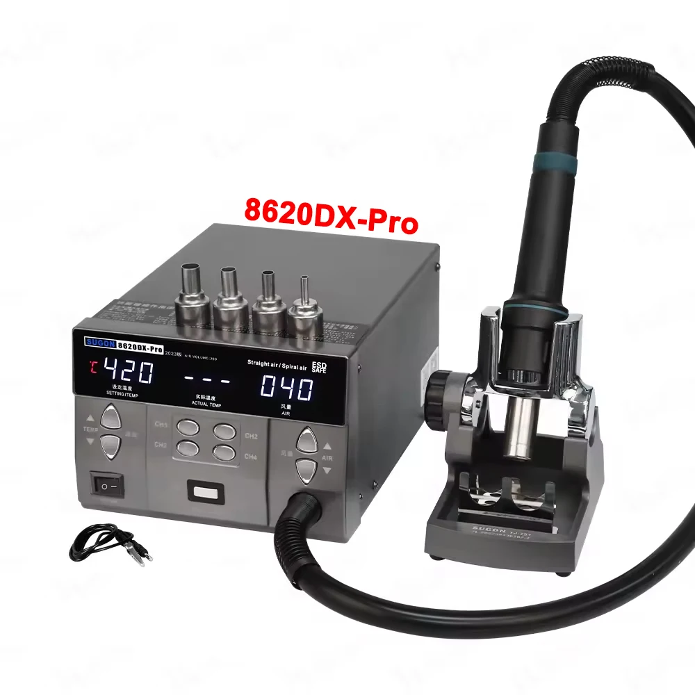 8620DX Pro 1300W Welding Table Digital BGA SMD IC Chip Repair And Soldering 110V 220V Hot Air Guns For Mobile Device Repair
8620DX Pro 1300W Welding Table Digital BGA SMD IC Chip Repair And Soldering 110V 220V Hot Air Guns For Mobile Device Repair