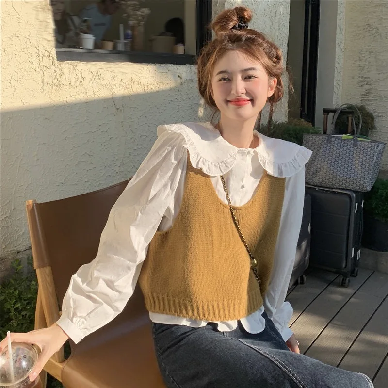 Женский комплект на бретелях Sweet Doll Collar irt с кружевной отделкой Forest Girl, осенний новый антивозрастной жилет, ансамбль для молодых женщин...
Женский комплект на бретелях Sweet Doll Collar irt с кружевной отделкой Forest Girl, осенний новый антивозрастной жилет, ансамбль для молодых женщин...