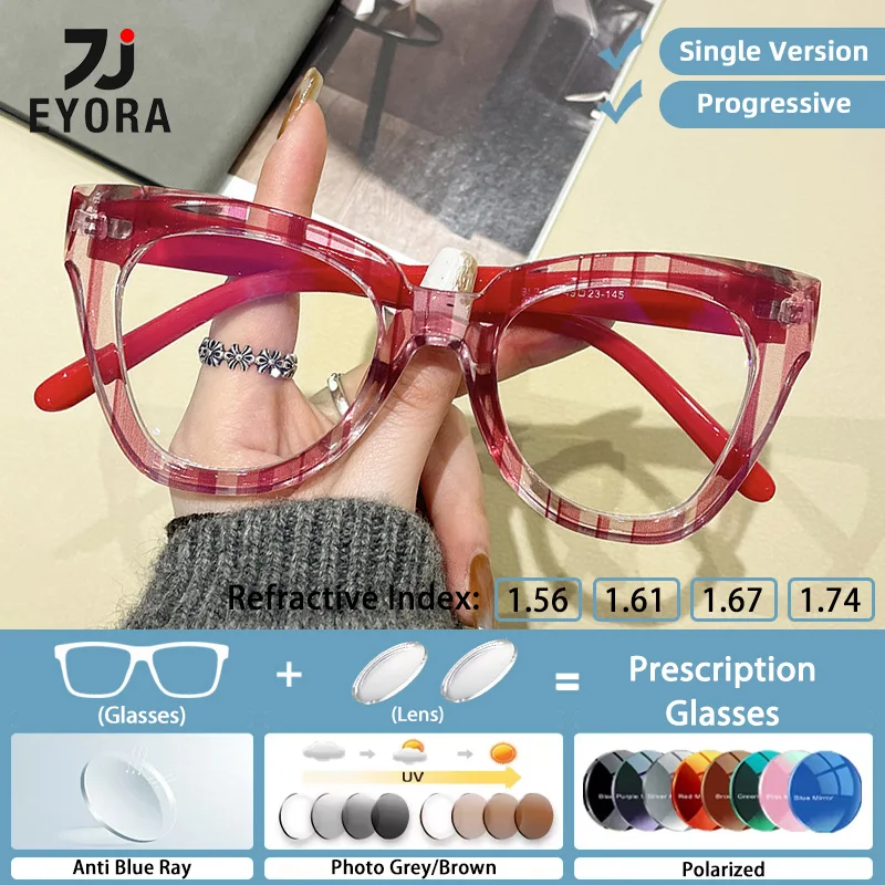 EYORA Retro Cat Eye Currents Plastics Reading Glasses Myopia Eyewear Hyperopia Anti Blue Ray Progressive Photochromic Eyewear
EYORA Retro Cat Eye Currents Plastics Reading Glasses Myopia Eyewear Hyperopia Anti Blue Ray Progressive Photochromic Eyewear